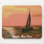 Best Dad Sailing in the Sunset Mousepad mousepads