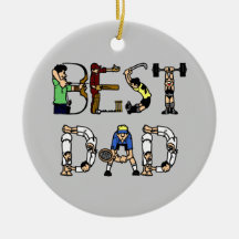 Best Dad Sports Fun Text Ornament Christmas Ornament