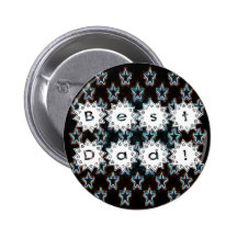 Best Dad with Neon Stars Pinback Button
