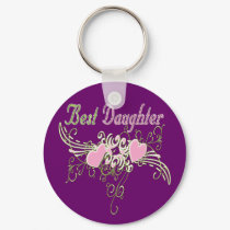 Best Daughter Swirling Hearts keychains