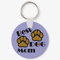 Best Dog Mom Key Chain with Dog Paws Merchandise keychains