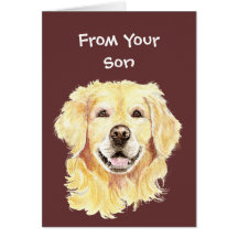 Best Doggone Birthday Dad Golden Retriever Dog Greeting Card