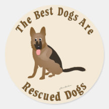 Best Dogs Are Rescued - German Shepherd Dog Round Sticker