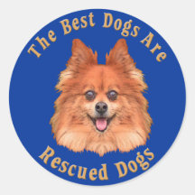 Best Dogs Are Rescued Pomeranian) Round Stickers