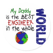 Best Engineer In World 2 (Daddy) Round Sticker