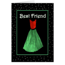 BEST FRIEND Bridesmaid Invitation Holiday Gown Card