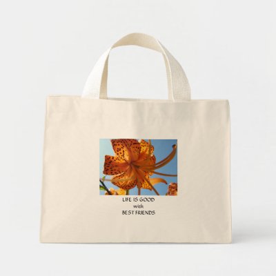 Orange Beach  on Flower Tote Bag  Orange Tiger Lilies  Classic Bag Tote  Beach Bag