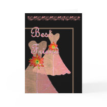 BEST FRIEND Maid of Honor   Invitation GOLDEN Gown Card
