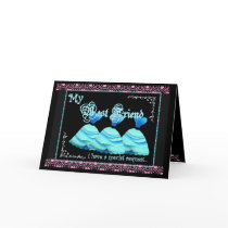 Best Friend Maid of Honor Invite Turquoise Gowns Cards