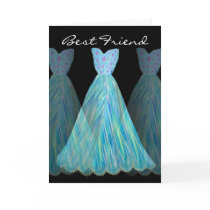 BEST FRIEND - Maid of Honor TURQUOISE BLUE Dresses Greeting Card