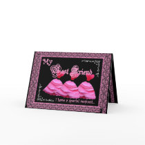 BEST FRIEND Maid of Honour - Pink Gowns and Lace Cards
