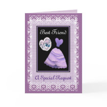 BEST FRIEND Maid of Honour -  PURPLE Gown Cards