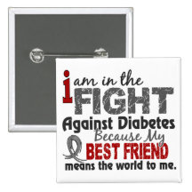Best Friend Means World To Me Diabetes Pinback Button