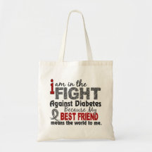 Best Friend Means World To Me Diabetes Canvas Bags