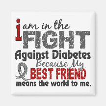 Best Friend Means World To Me Diabetes Fridge Magnet