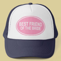 Best Friend of the Bride Wedding Oval Pink hats