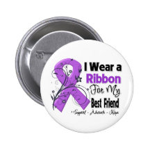 Best Friend - Pancreatic Cancer Ribbon Buttons