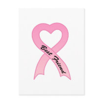 Best Friend Pink Ribbon Postcard