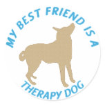 Best Friend Therapy Dog Round Stickers