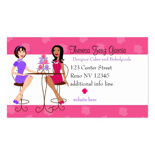 Best Friends and Cupcakes Business Card Template (front side)