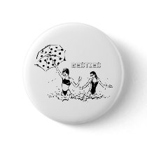 Best Friends at the Beach Pinback Buttons