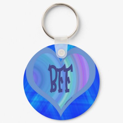 BEST FRIENDS BLUE HEART KEYCHAINS by artworkbydarlene