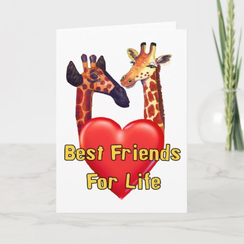 Best Friends card valentines giraffe animal