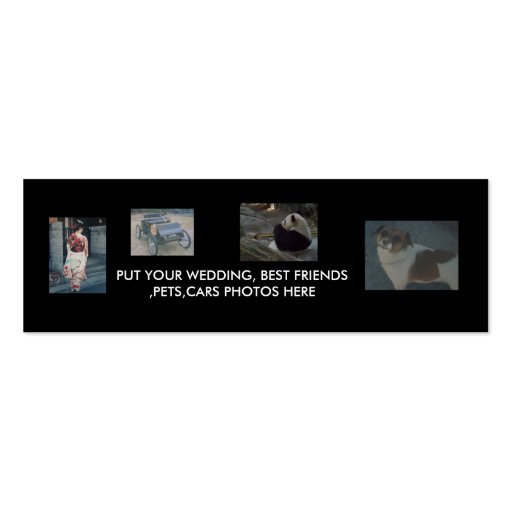 Best Friends,cars,pets,wedding Photos Bookmark Business Cards (back side)