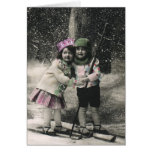 Best Friends, Children on Skis Card