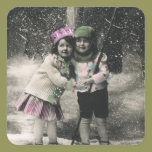 Best Friends, Children on Skis on Christmas Day stickers