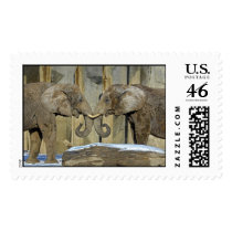 Best Friends Elephant Embrace Postage Stamps