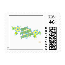 Best Friends Forever Blue Yellow Flowers Postage