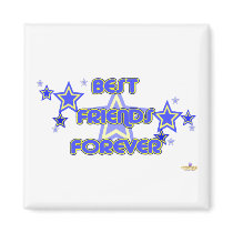 Best Friends Forever Blue Yellow Stars Fridge Magnets
