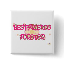 Best Friends Forever Orange Pink Flowers buttons