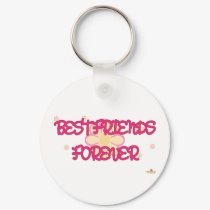 Best Friends Forever Orange Pink Flowers keychains by groupies Best Friends Forever Orange Pink Flowers keychains