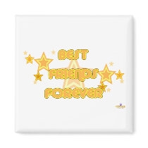 Best Friends Forever Orange Yellow Stars Refrigerator Magnet