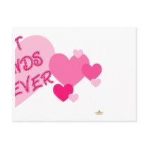 Best Friends Forever Pink Hearts Part 2 postcards