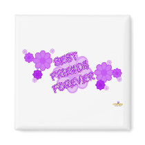 Best Friends Forever Purple Flowers Fridge Magnets