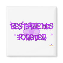 Best Friends Forever Purple Lt Flowers magnets
