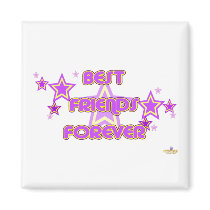 Best Friends Forever Purple Yellow Stars Fridge Magnet