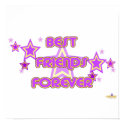 Best Friends Forever Purple Yellow Stars posters