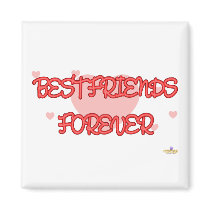 Best Friends Forever Red Lt Hearts Refrigerator Magnet