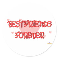 Best Friends Forever Red Lt Hearts stickers