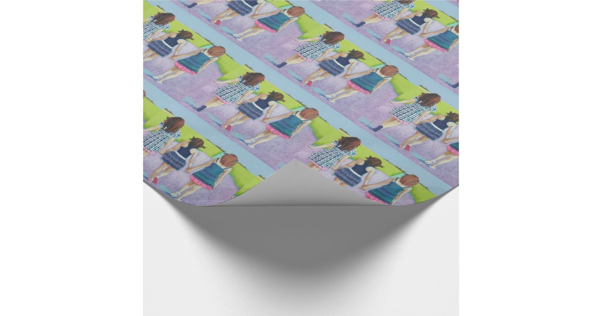 Best Friends Girlfriends Wrapping Paper Zazzle