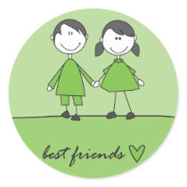 best friends green sticker stickers