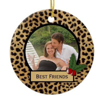 Best Friends Leopard Print Christmas Ornament