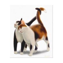 Best Friends Loving Cats Wrapped Canvas Stretched Canvas Print
