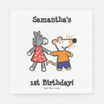 Best Friends Maisy and Dotty Hold Hands Paper Napkin