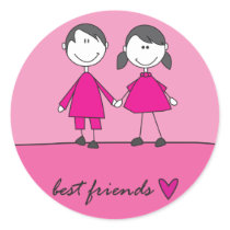 best friends pink sticker stickers