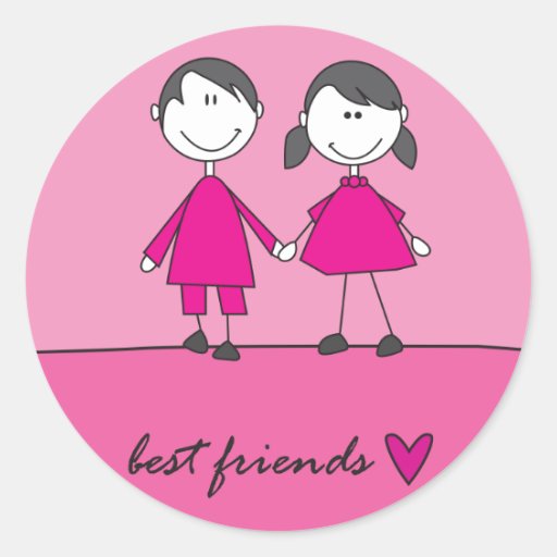 best friends pink sticker Zazzle